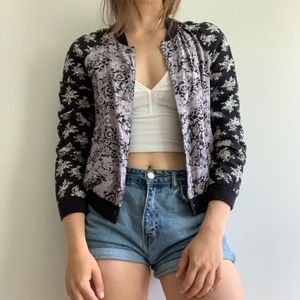 ORIENTAL PATTERNED BOMBER JACKET